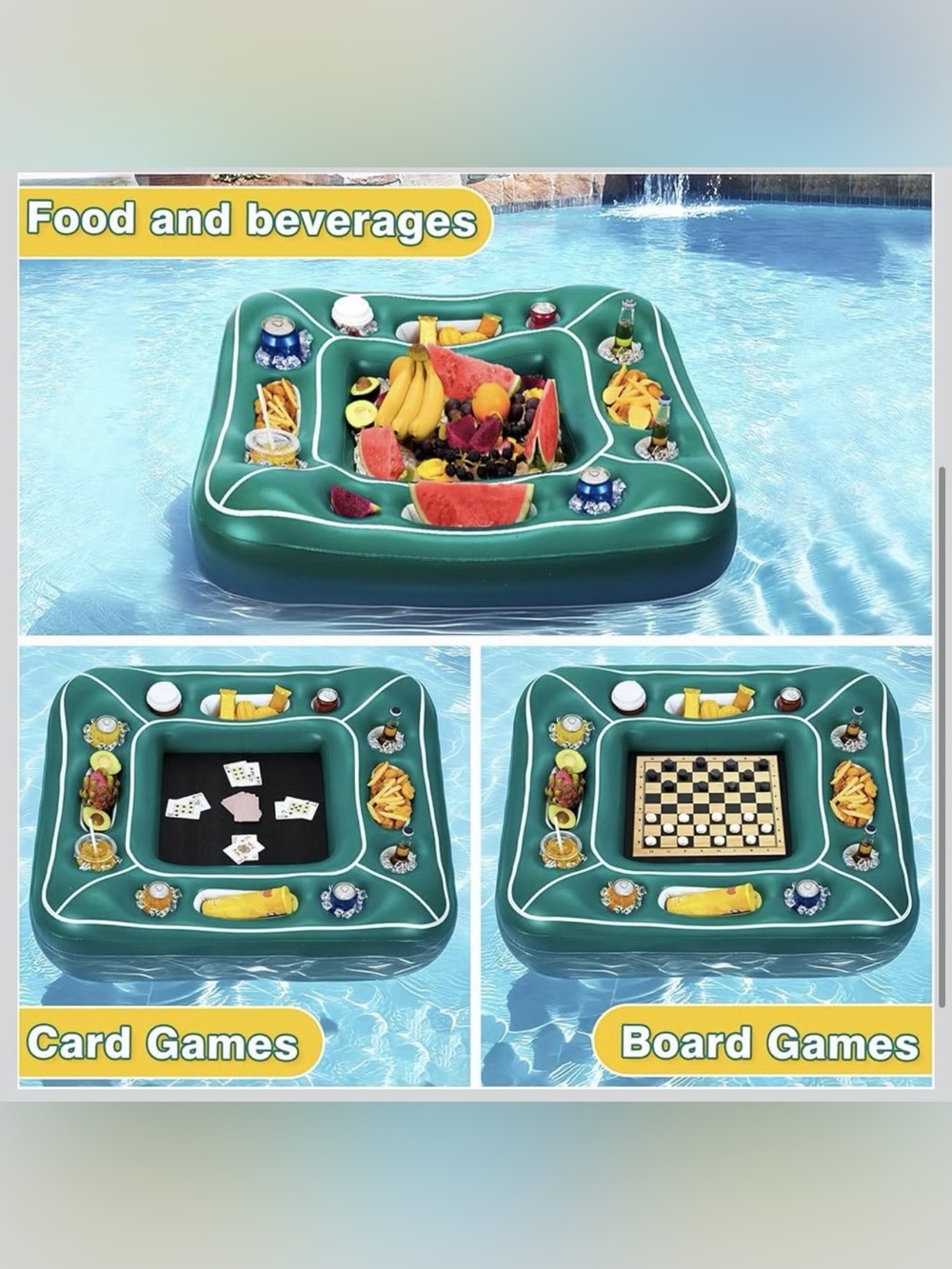 Inflatable Pool Snack & Game Center - Green